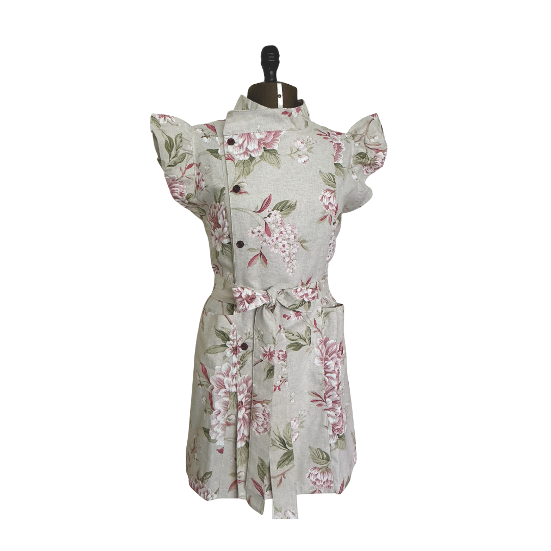 Maxi Apron Gray Green Watercolor