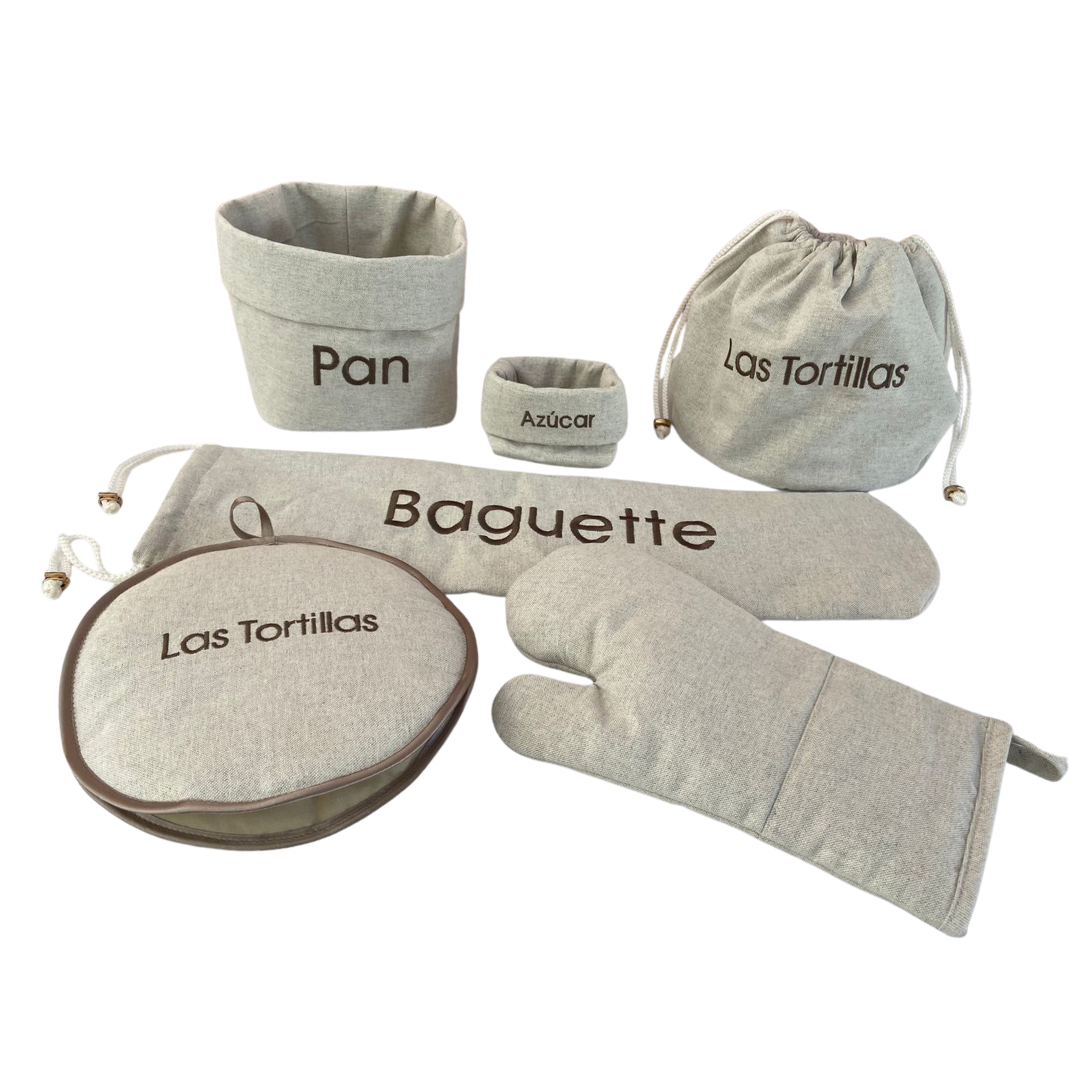 Set de Mesa Loneta Crudo/Café